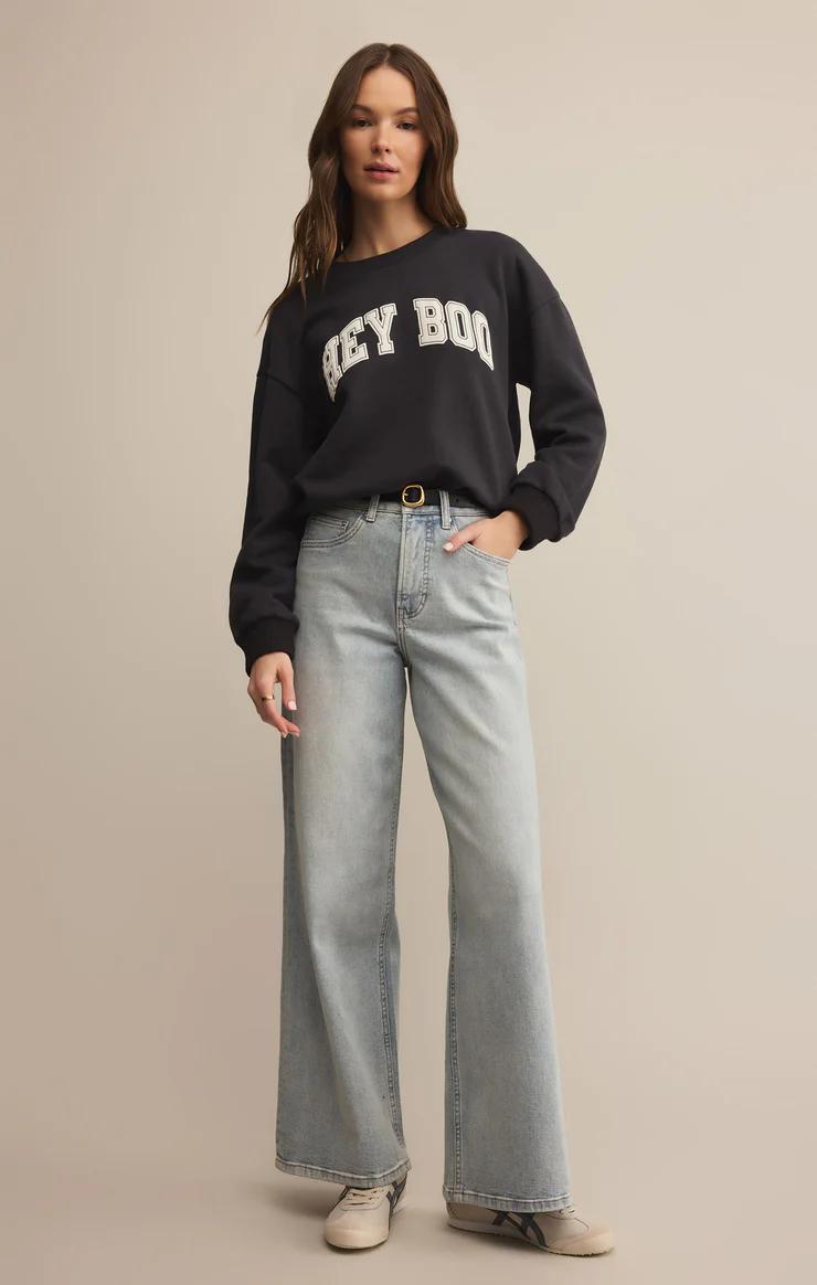Z Supply Classic Hey Boo Crew Sweatshirt