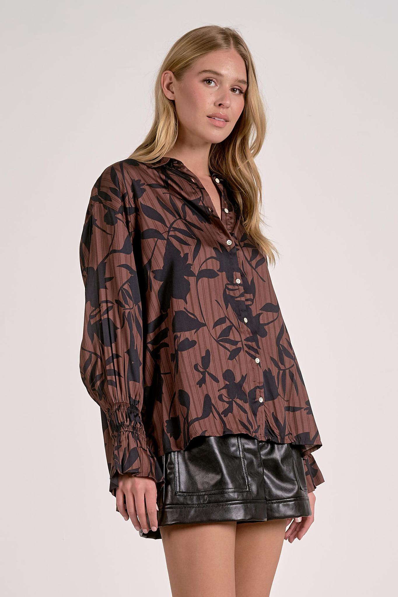 Elan Autumn Floral Blouse