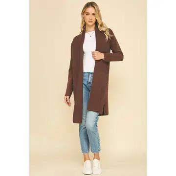 Pinch Open Knitted Cardigan Sweater