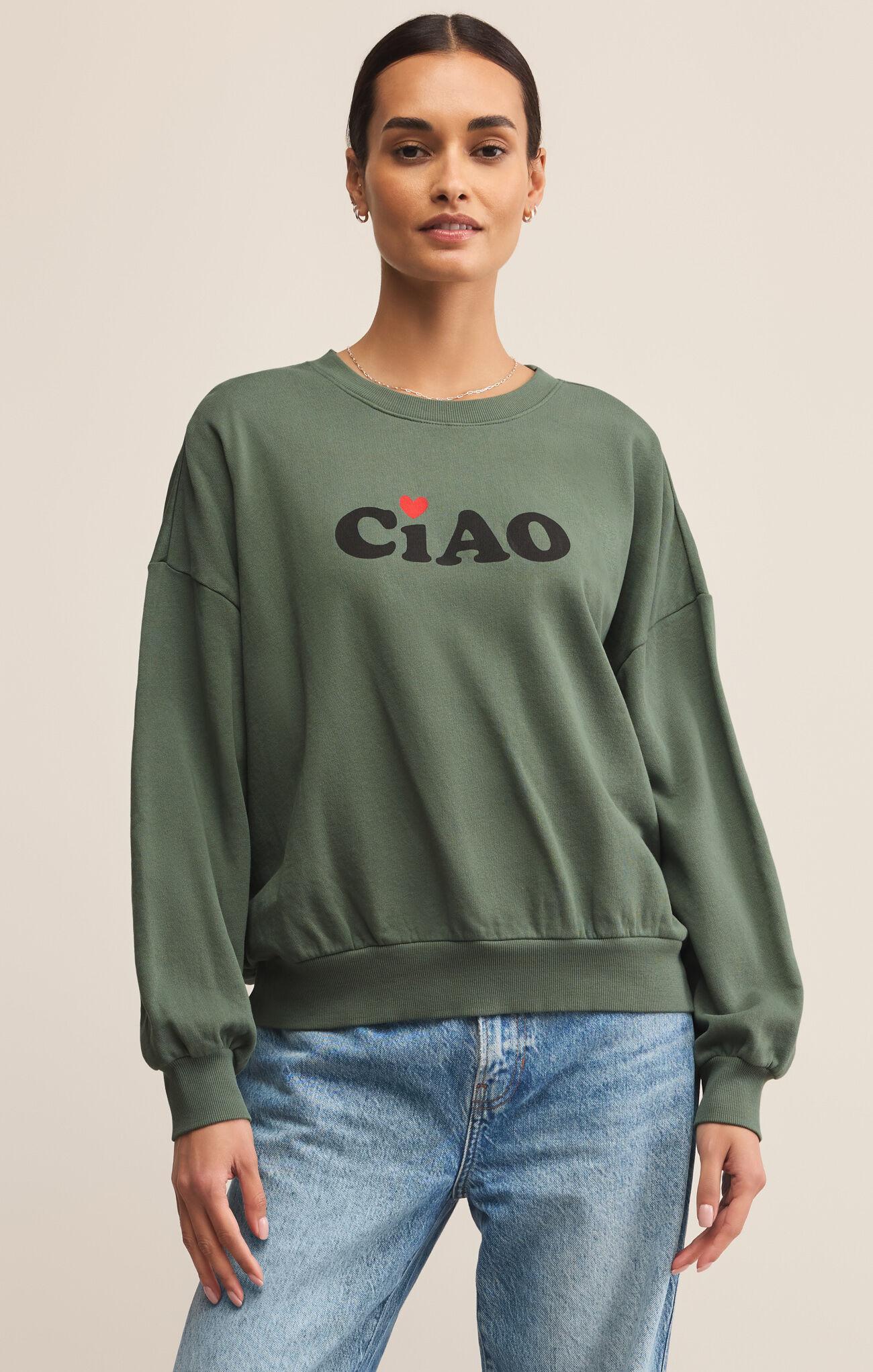 soylateです Z Supply Ciao Sunday Sweatshirt – Tu Si Bella Boutique