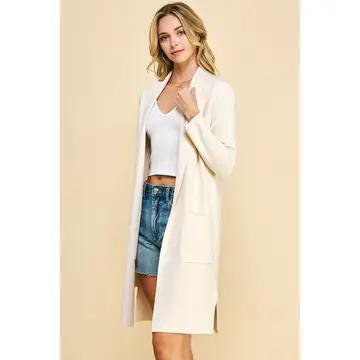 Pinch Open Knitted Cardigan Sweater