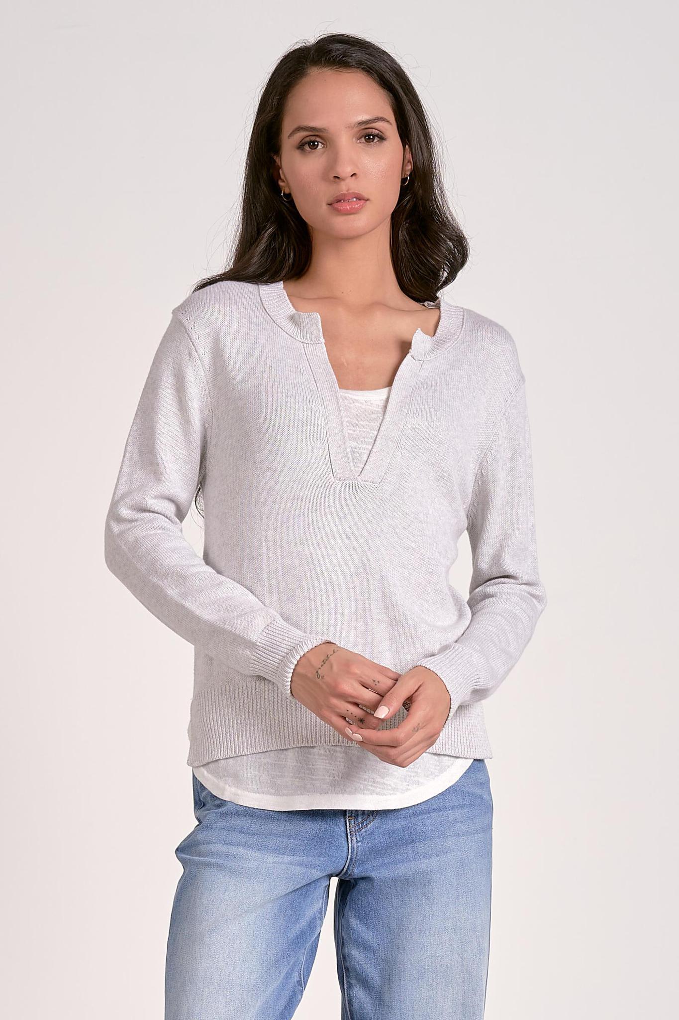 Elan V-Neck Layered Sweater