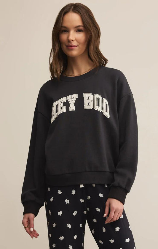 Z Supply Classic Hey Boo Crew Sweatshirt