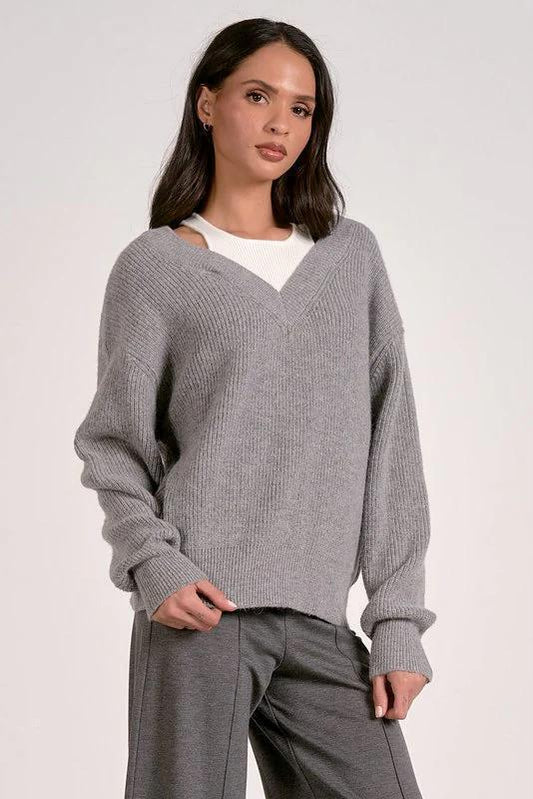 Elan Ashtin Sweater w/Tank Detail