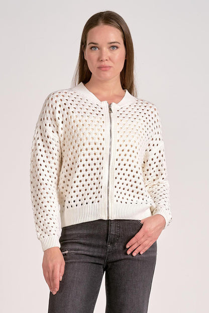 Elan Aster Zip Up Sweater Cardigan