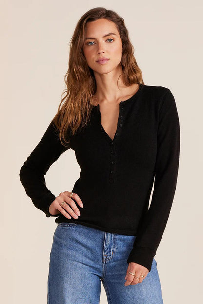 Bobi L/S Slim Btn Placket Tee