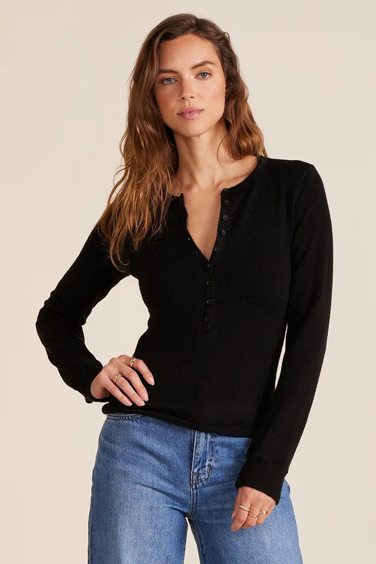 Bobi L/S Slim Btn Placket Tee