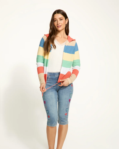 FDJ Drawstring Stripe Cardigan