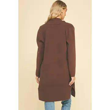 Pinch Open Knitted Cardigan Sweater