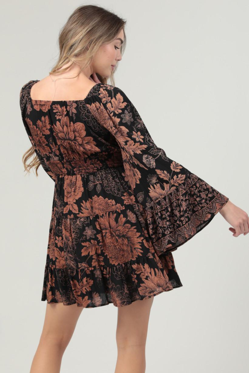 Angie Bell Sleeve Dress W/Crochet Neckline