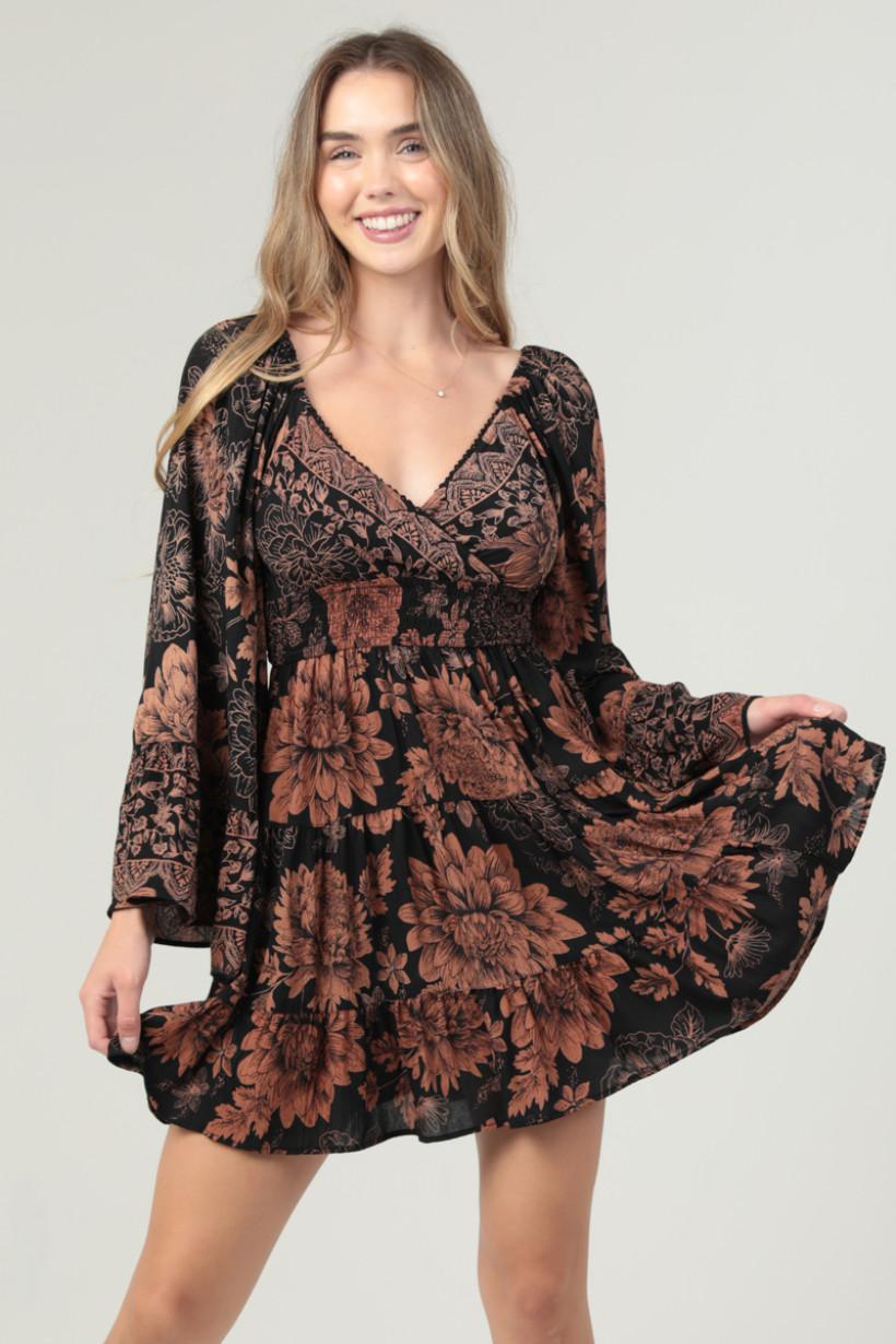 Angie Bell Sleeve Dress W/Crochet Neckline