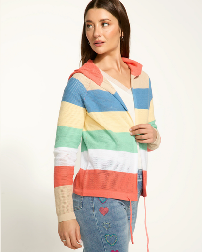 FDJ Drawstring Stripe Cardigan